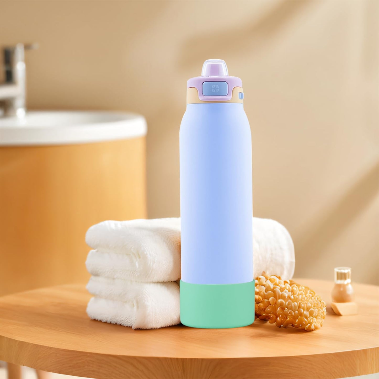 2 PCS Ello Pop Water Bottle Boot, Silicone Bottom for 22 OZ Stainless Steel Water Bottle, Accessories to Avoid Scratches and Noise (Green, 22oz)