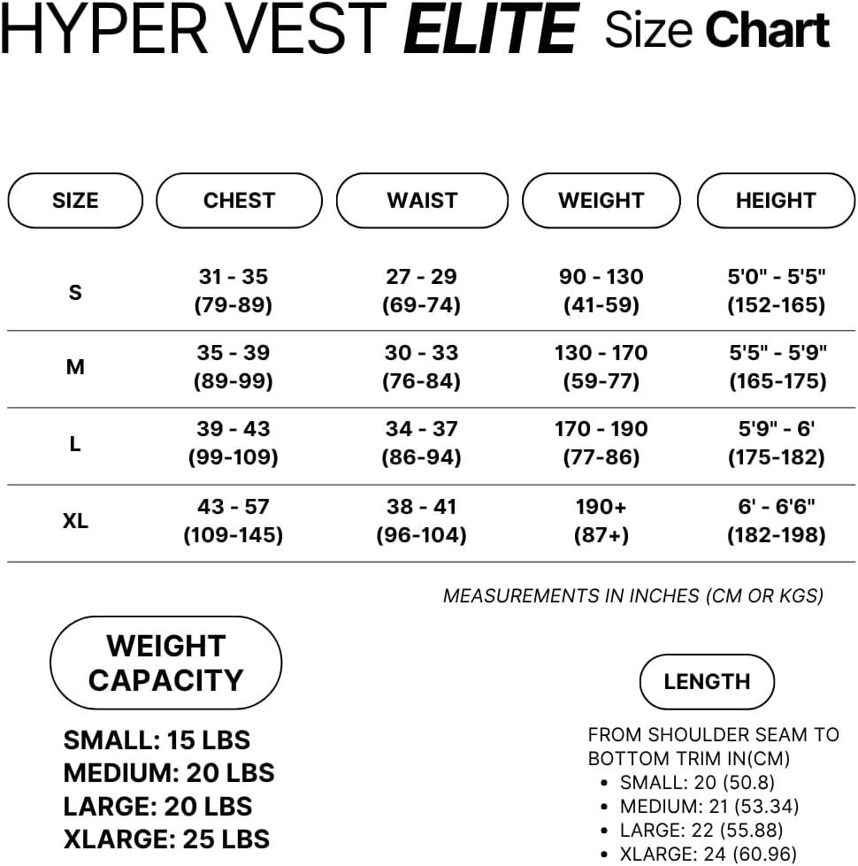 Hyperwear Hyper Vest ELITE Fully Adjustable Weight Vest - Stretch CORDURA® Fabric Zipper Thin Steel Weights - Weighted Vests for Running, Strength, Endurance, Walking - Sizes S, M, L, XL