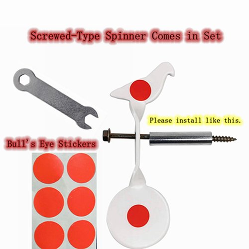 Wingswinmax Small Spinner Air Gun Target White/Blue Visible Target Screwed-Type Steel Plinking Target for Professional Players - Ideal for Bird BB Slingshot Practice 1pc (White)