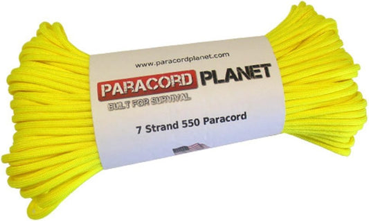 Paracord Planet 550 lb, 50' Foot Hank, Parachute Cord. Also Known as Paracord Rope, Parachute Rope, Utility Cord, Tactical Cord, and Military Cord. USA Made to Provide Durability and Strength.