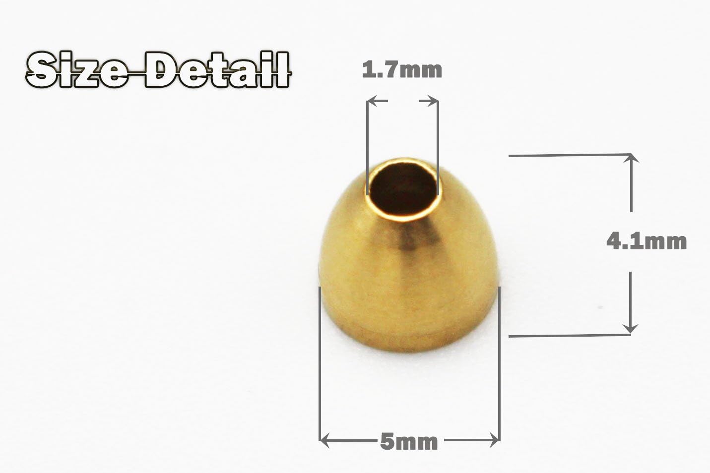 40 pcs/lot Copper Brass Cone Heads for Tying Tube Flies Woolly Bugger Streamers Fly Tying Beads Materials 5mmX4.1mmX1.7mm