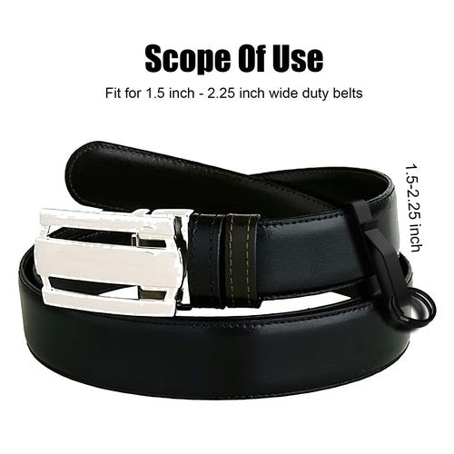 LUTER 2pcs Tactical Key Holders for Duty Belt, with 4pcs Key Rings, Stainless Steel Tactical Stealth Belt Loop Keychain Hook Clip Accessories for Police Fire Agencies for Wide Duty Belts (Black)