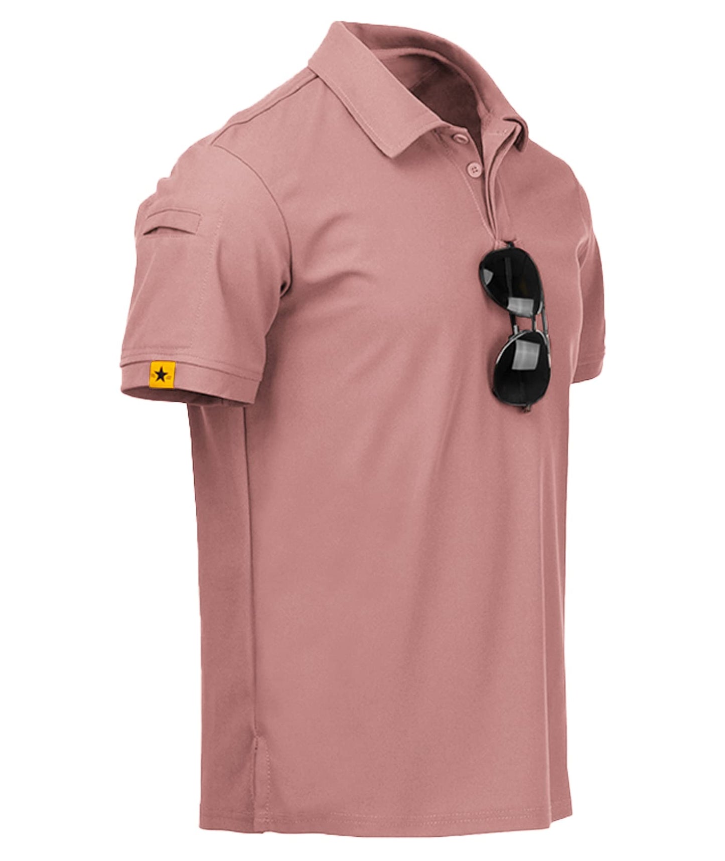 ZITY Mens Polo Shirt Short Sleeve Sports Tactical T-Shirt Athletic Golf Polos Daily Casual Stylish Collared Shirts for Men Ash Pin XX-Large