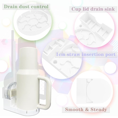 WORBSS Silicone Drying Rack for Stanley Cup 20 30 40oz Tumbler for Hydro Flask for Simple Modern Trek, Drain Rack Accessories for Water Bottles Tumblers Cups Mugs Glasses ,or Straw and Cup Lid