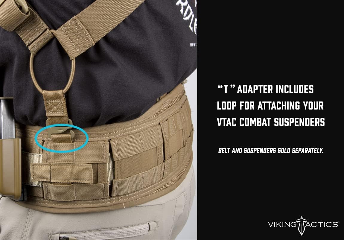 Viking Tactics Molle "T" Adapters - BLACK - One Pair (Accessory for VTAC Suspenders)