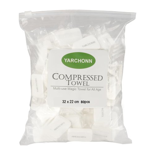 YARCHONN 80pcs Compressed Face Towel, Extra Thick and Large(32 * 22) Hand Towels Portable Compact Disposable Cotton Wipes Tissues Handy for Outdoor Hiking Camping Traveling, Home Wipes