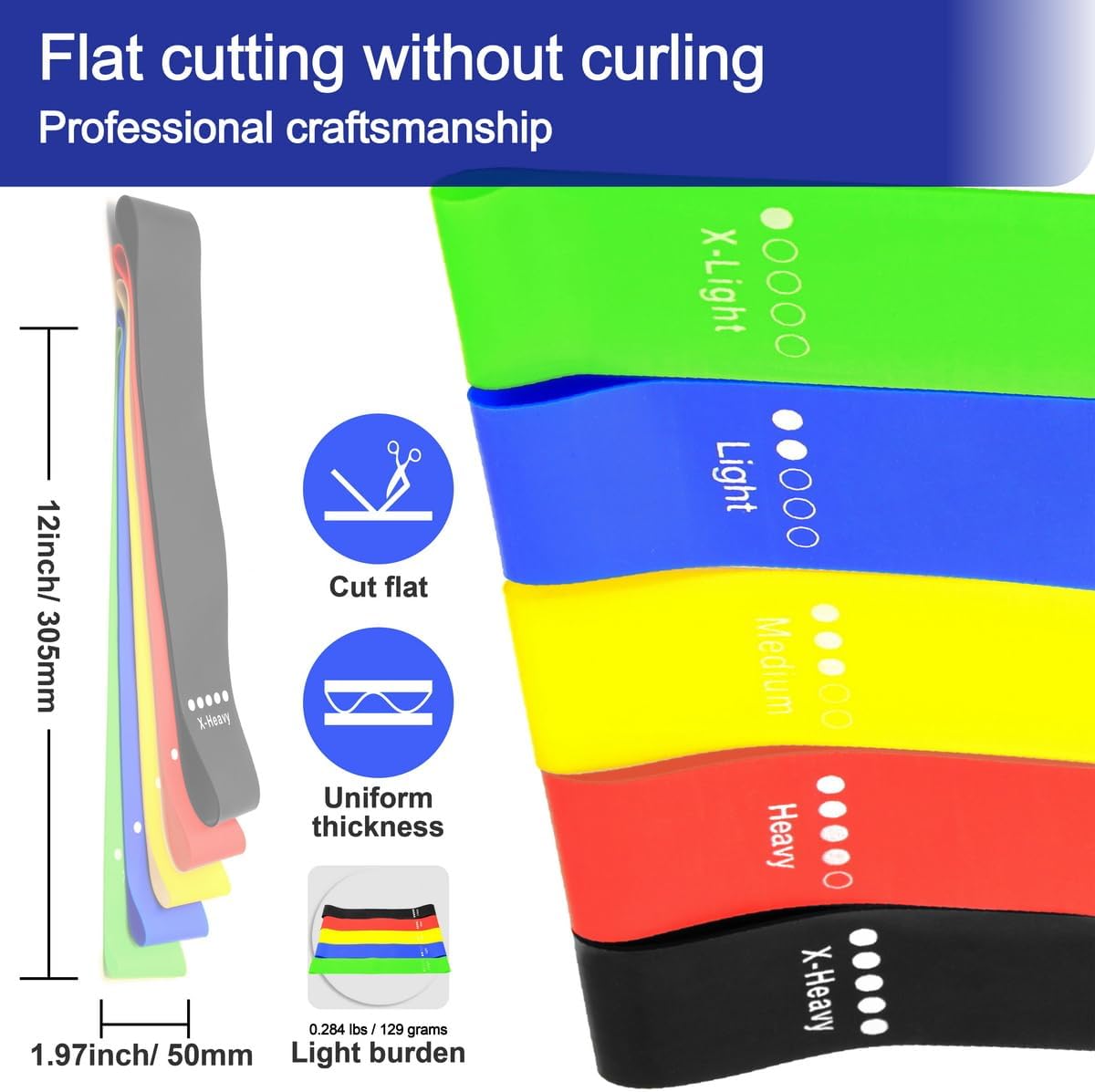 Resistance Loop Exercise Bands Exercise Bands for Home Fitness, Stretching, Strength Training, Physical Therapy,Elastic Workout Bands for Women Men Kids