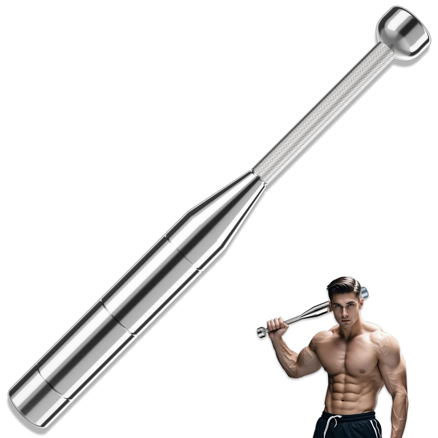 Adjustable Macebell Clubbell,6-in-1 Premium Steel Indian Club,Training for Full Body, Muscles, Shoulder, Grips & Forearms Workouts to Stretching