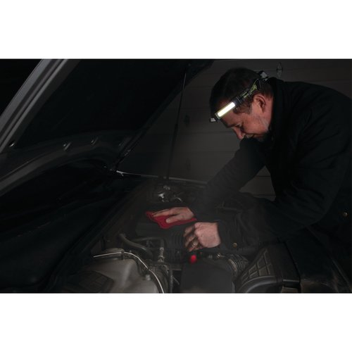 Performance Tool W2682 550LM Strip & Spot Headlamp - Rechargeable COB Technology - Adjustable Strap, 5 Output Settings