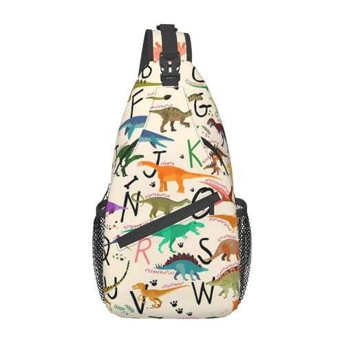 Luirioe Dinosaur Sling Bag Crossbody Backpack Hiking Travel Daypack Chest Bag Lightweight Shoulder Bag For Women Men