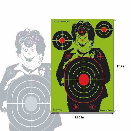 Hunter Splatter Shooting Targets - 12 x18'' Range Paper Targets, Funny & Easily See Your Shots Bright Fluorescent Green Shooting Accessories, Great for All Firearms