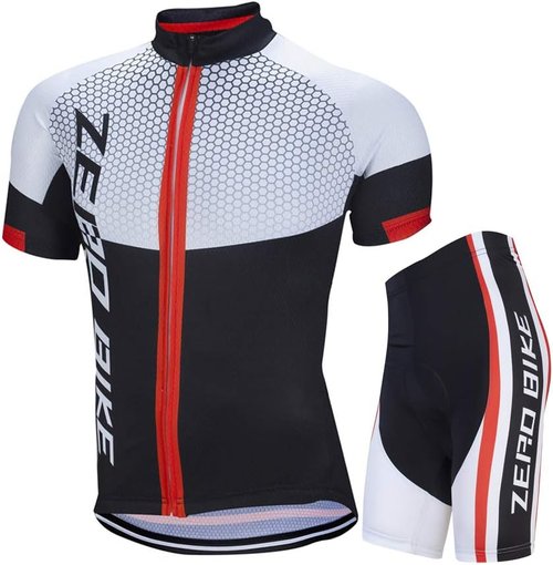Men's Short Sleeve Breathable Cycling Jersey Set 3D Padded Bicycle Shorts Sportswear Suit Quick Dry