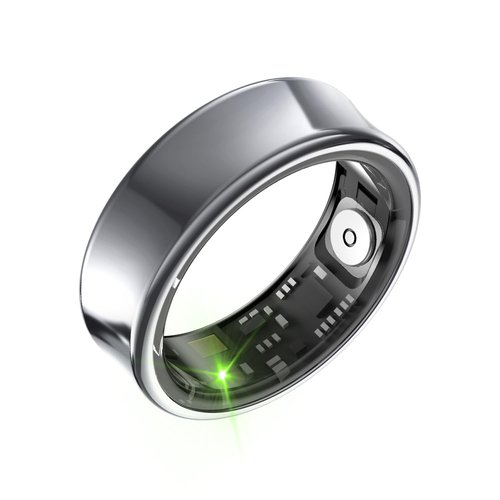 Tulbeys Smart Ring for Men & Women - 5ATM Waterproof, Health & Fitness Tracker, Heart Rate Monitor, Hand Gesture Brush Tiktok, Titanium Alloy Smart Rings for iOS/Android(DeepGray #8)