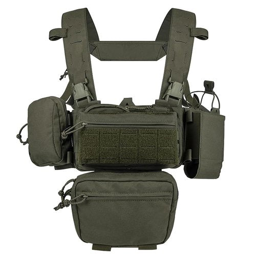 BOMTURN Tactical Chest Rig Waterproof Micro Chest Rigs 1000D Adjustable Detachable Modular Molle Chest Rig Mag Carrier