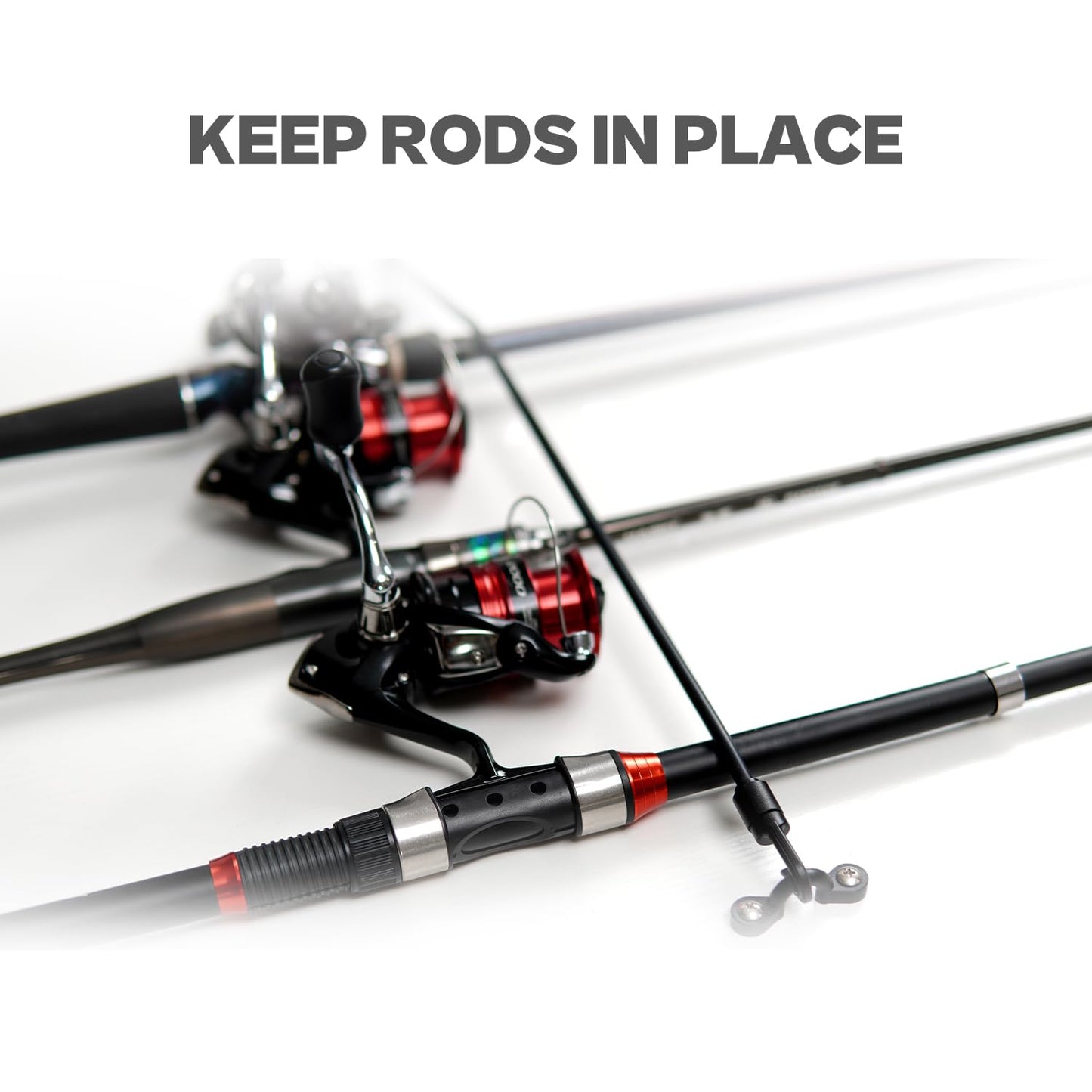 Fishing Rod Straps for Boat Deck, 18" Rubber Bands Based Tie Down Holder Straps for Boat, Kayak, Truck Bed