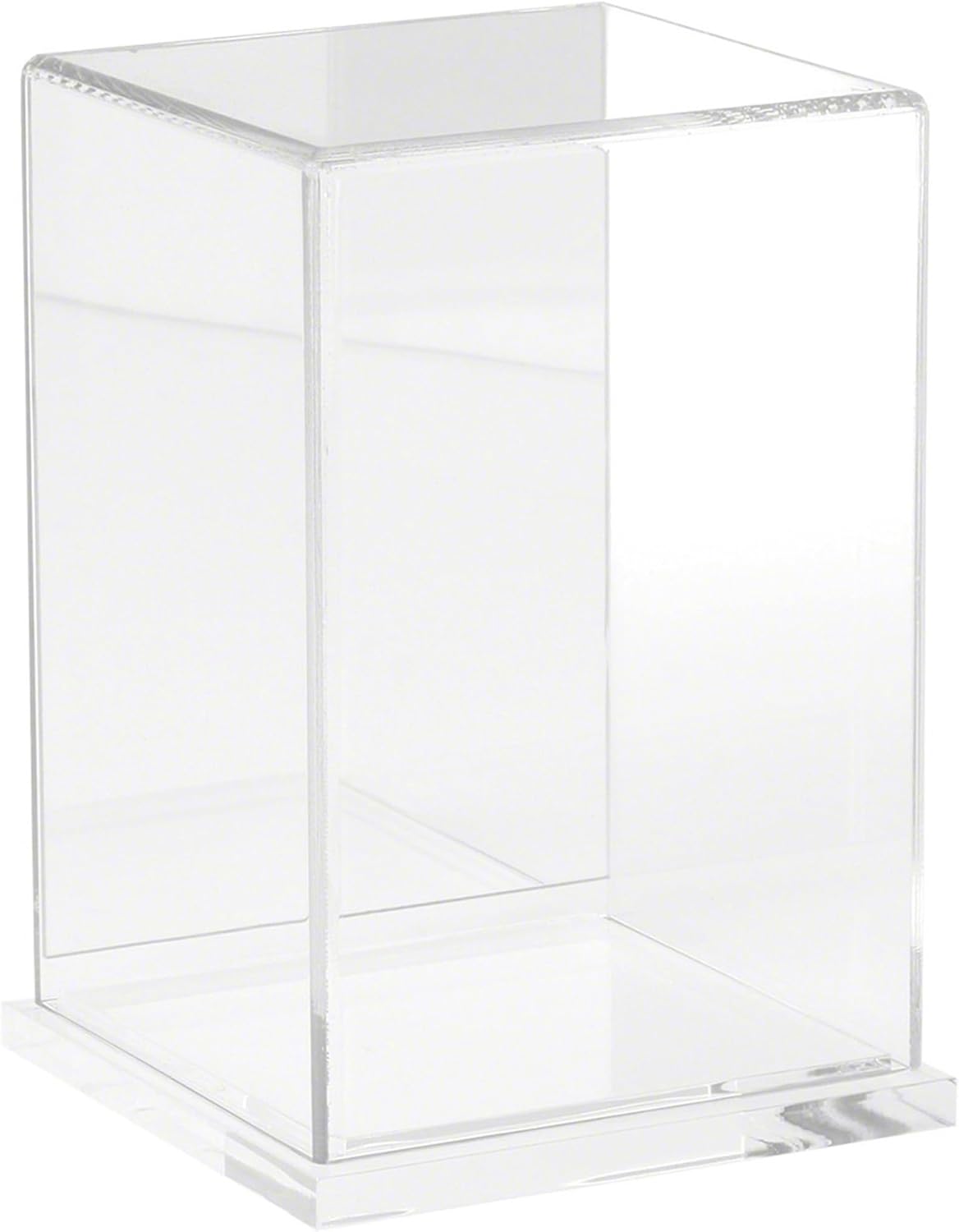 Plymor Clear Acrylic Display Case with Hardwood Base, 4" W x 4" D x 6" H