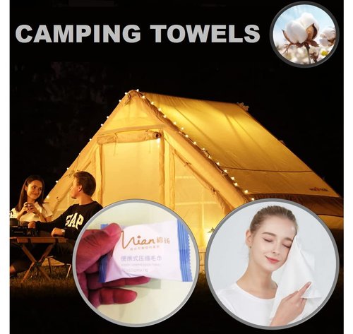 QUALIALL Premium Extra Large and Thick (23.6" X 11.8") Pure Cotton Disposable Washcloths, Portable Travel Towels Wash Cloth for Camping Hiking Backpacking or Traveling