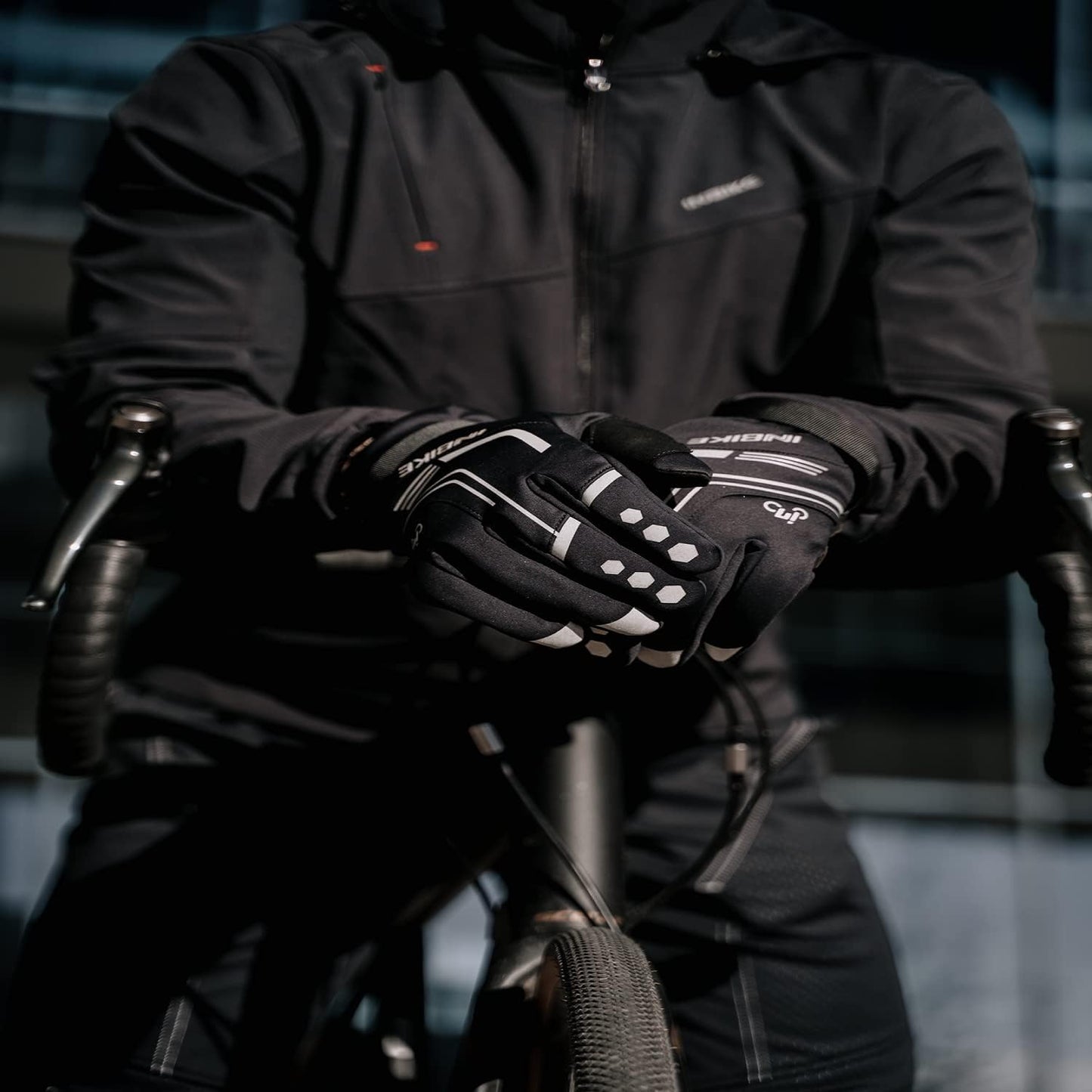 INBIKE Cycling Gloves for Men Winter Windproof Reflective Thermal Gel Pads Touch Screen