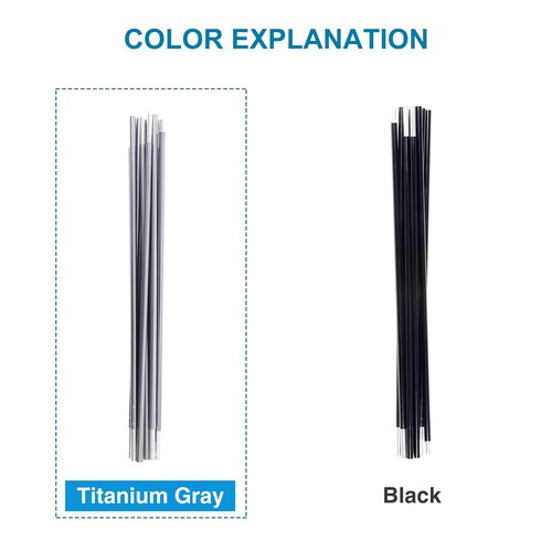 BRILLIANCE4U Grey Tent Poles Replacement, Pre-Assembled Aluminum Tent Poles 14ft 8.7 in, 7001 T6 Heated Lightweight Tent Rod Outer Diameter 0.33” 8.5mm 2 Packs