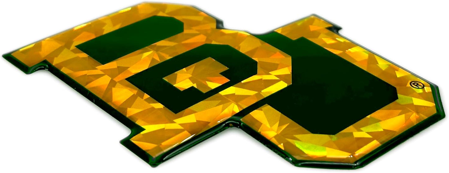 Elektroplate Offically Licensed Baylor Bears BU Green and Gold Reflective Decal | Premium 3D Domed All Weather Sticker for Car, Water Bottle, Laptop, Tablet, Cooler, Toolbox, Phone | Made in The USA