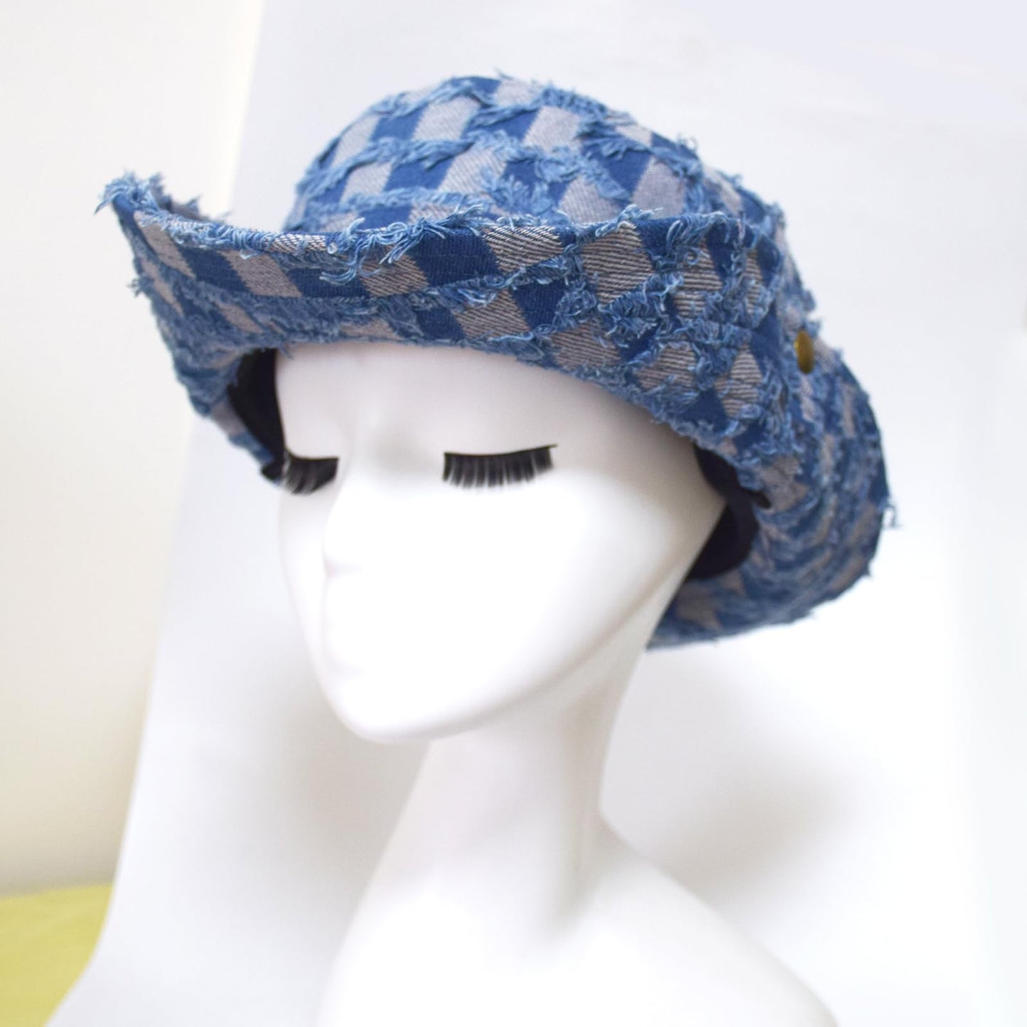 AICHUAN Wide Brim Bucket Sun Hat Packable Cotton Denim Cowboy Sun Hat for Women Men Summer Outdoor Fisherman Cap Light Blue