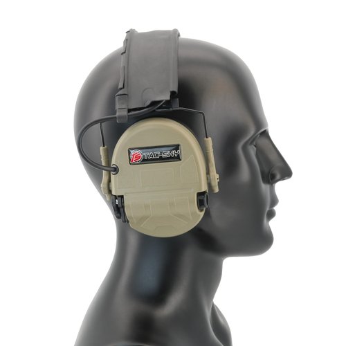 TACGZGJSM TAC200PRO Electronic Noise Canceling Headphones,Ear Protection,with Gel earpads,for Airsoft,Hunting,Shooting (Tan)