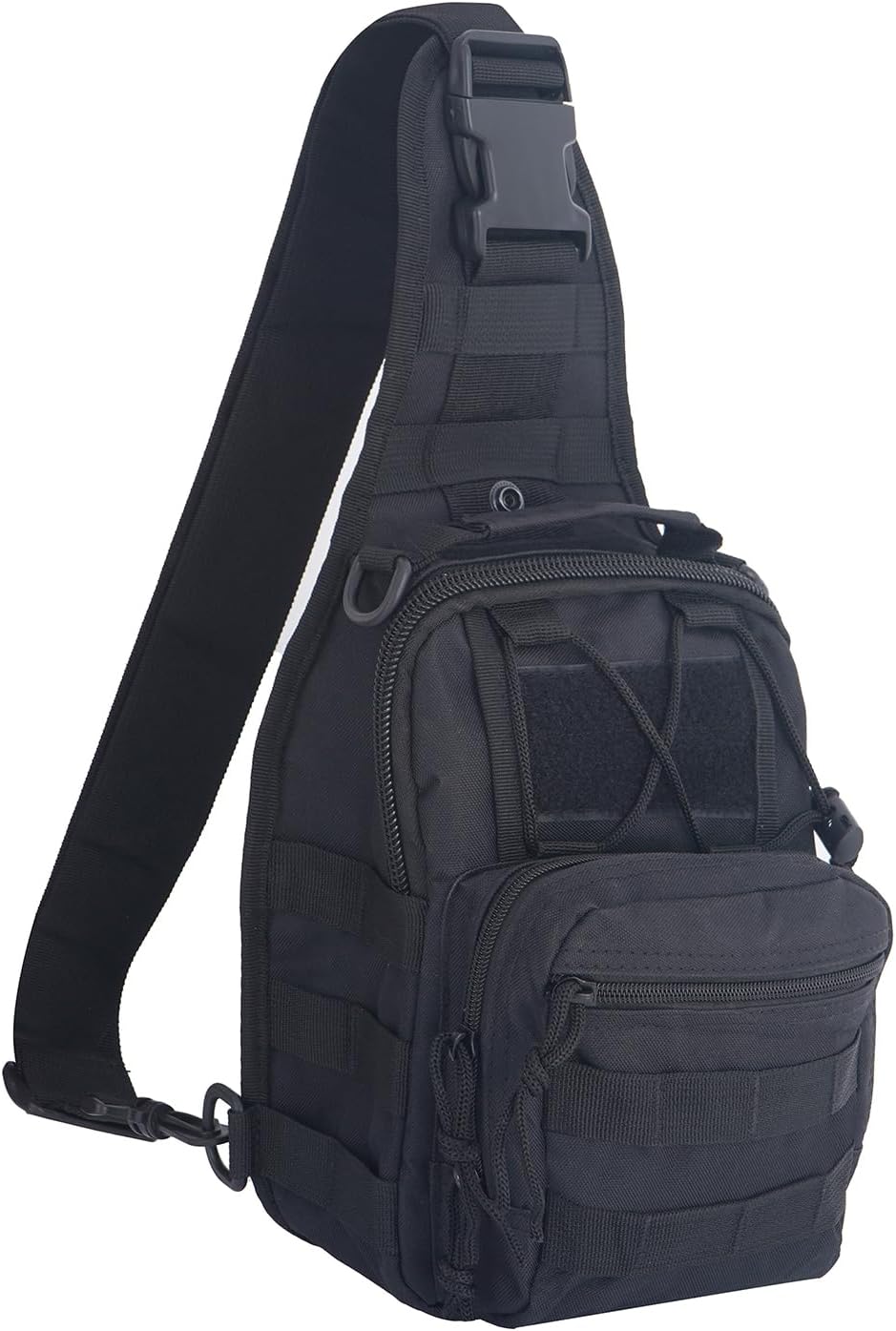 Military Tactical Sling Backpack for Outdoor Sports - FAMI Everyday Carry Bag (Black)
