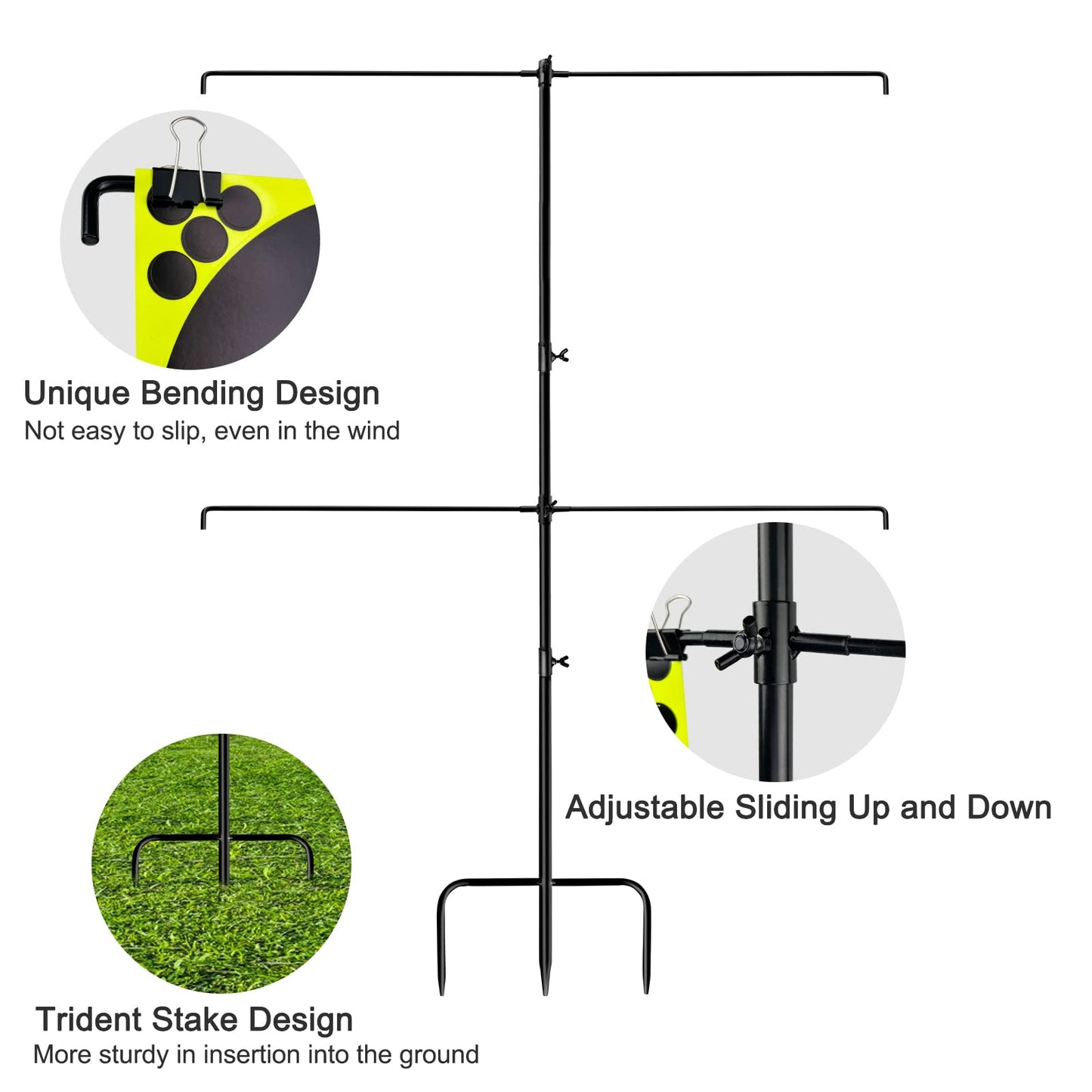 EZYoutdoor Adjustable Shooting Target, Target Stands for Shooting Range, 8 Clips Included, Ideal for BB Gun, Airsoft, Pellet, Pistol, Firearms, Rifle, Shotgun Practice