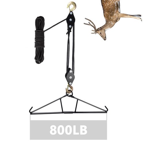 Ideagle Deer Hanger for Skinning, Deer Hunting Game Hoist Hanging Gambrel with Pulley Lift System, Max to 800LB