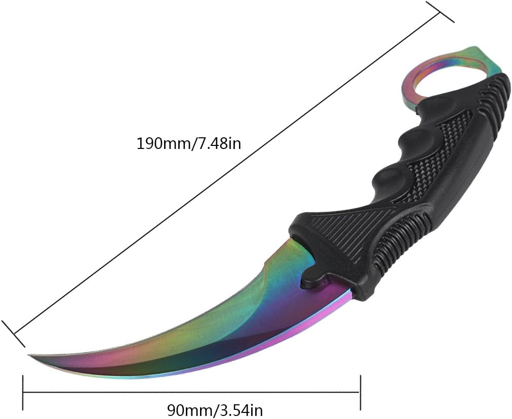 Andux Karambit Camping Hunting Tool with Cord ZD-01 (Purple-White)
