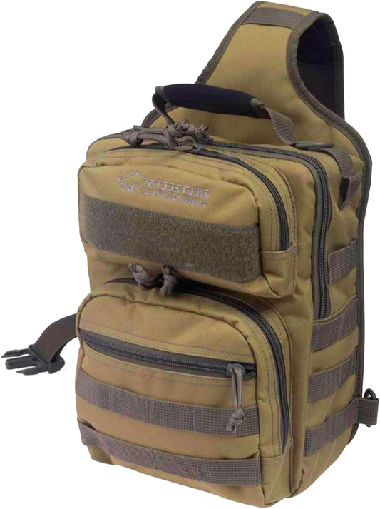 Yukon Outfitters Scout Sling Pack - EDC Hiking Outdoor Urban Ergonomic Spacious Tactical One-Shoulder Backpack with Ambidextrous Carry Sling, Black
