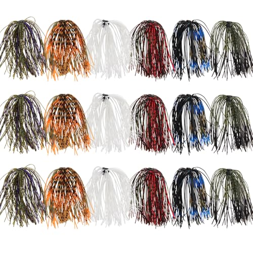 Silicone Fishing Jig Skirt Set for Bass & Walleye Lures - 18 Bundles