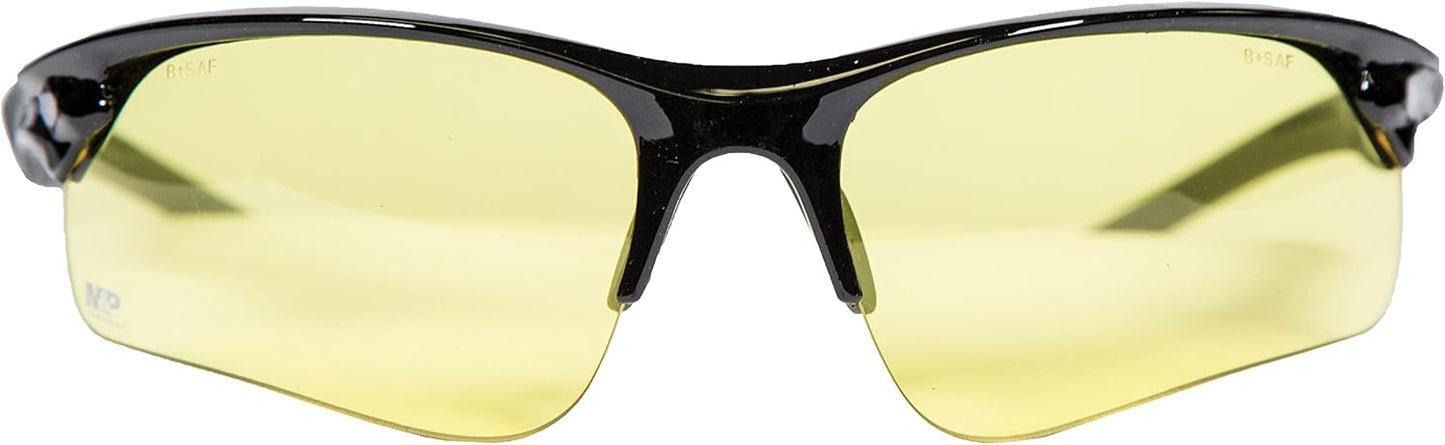 Smith & Wesson M&P Harrier Half Frame Interchangeable Shooting Glasses with Impact Resistance & Anti-Fog Lenses, Black, 1Size