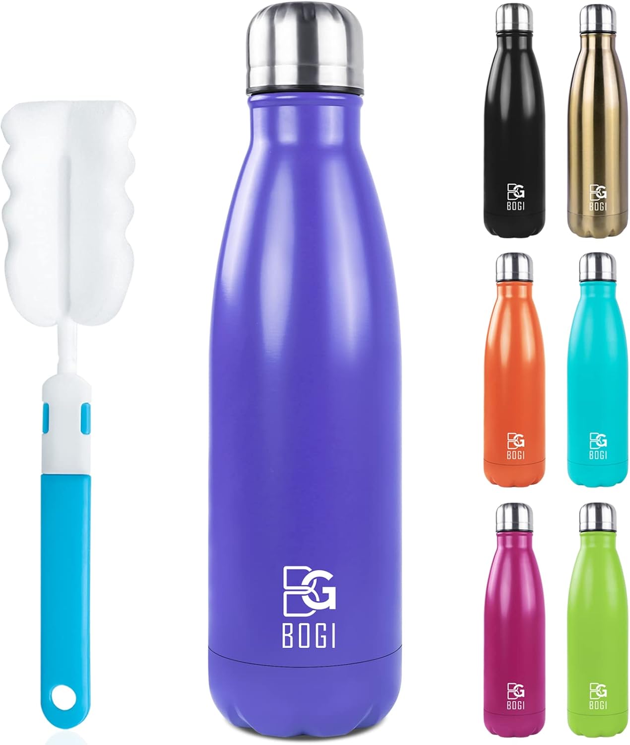17oz Insulated Stainless Steel Water Bottle | Leak Proof | Hot Pink for Sports