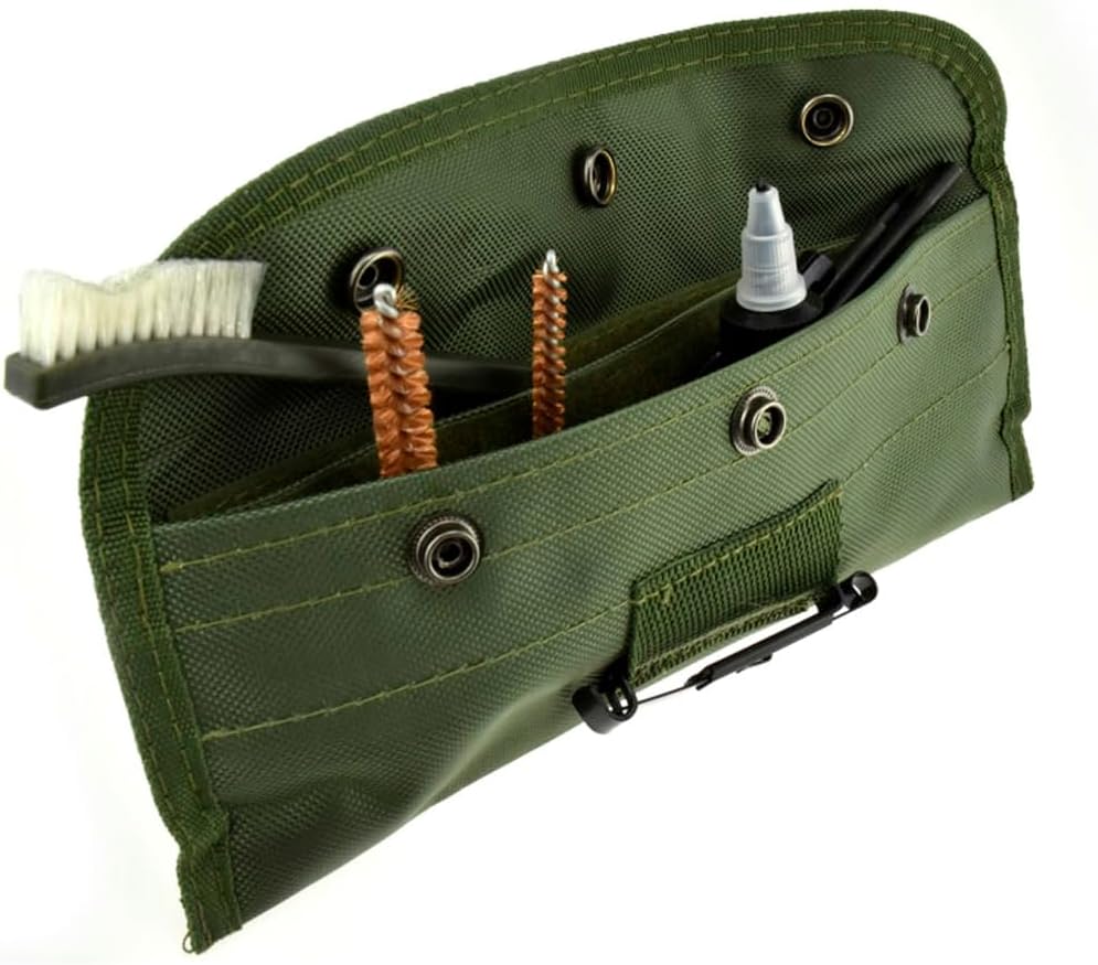 SE 10-Piece Rifle-Gun Cleaning Kit - Includes Brass Brushes, Rod Extenders, and Canvas Storage Pouch - GC16M