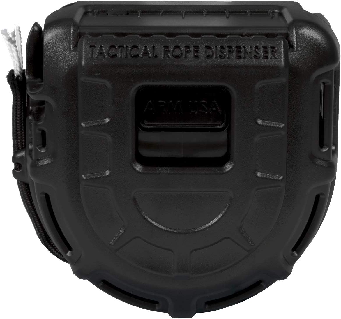 Atwood Rope MFG Tactical 550 Paracord Parachute Cord Rope Dispenser Black 50ft Spool TRD | Cutting Blade, Belt Clip, Cord Grip, View Port, Integrated Ruler