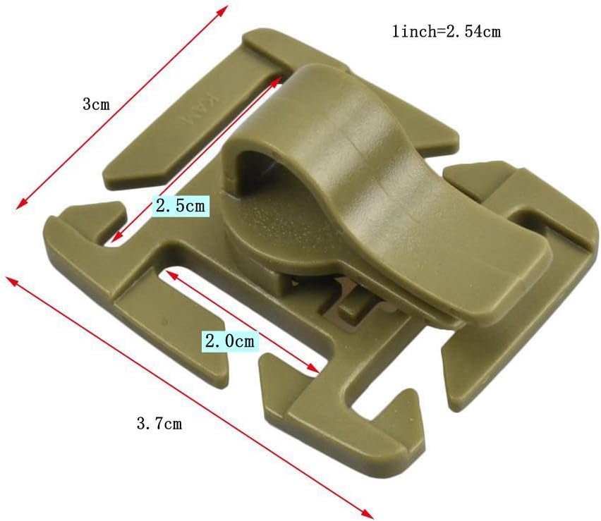 Jadedragon Multipurpose Tactical 360 Rotation D-Ring Clips/Locking Carabiner/Hydration Tube Clips/Elastic String Strap Management Tool for MOLLE Webbing Attachment Backpacks