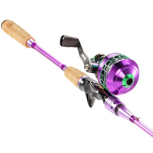Souagyilang Spincast Fishing Rod Reel Combo,2 Pieces Medium Heavy Pole with Super Smooth Reel Trouble-Free Push-Button Bait Casting Design 1 Pack
