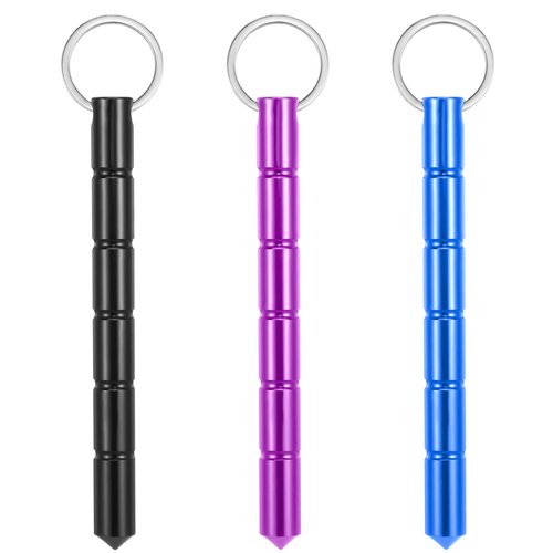 oruola 3 Pack Safety Keychain Set for Women, Portable Metal Keychain, Aluminum Keychains, Gift Keychains for Women Men(Purple, Blue, Black)