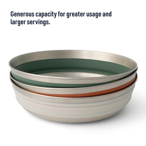 Sea to Summit Detour Stainless Steel Collapsible Bowl, Large (31 fl oz), Laurel Wreath Green