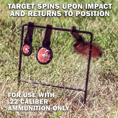 Champion Range and Target Rimfire Triple Gong Spinner Target, Durable Steel Construction for Enhanced Shooting Practice