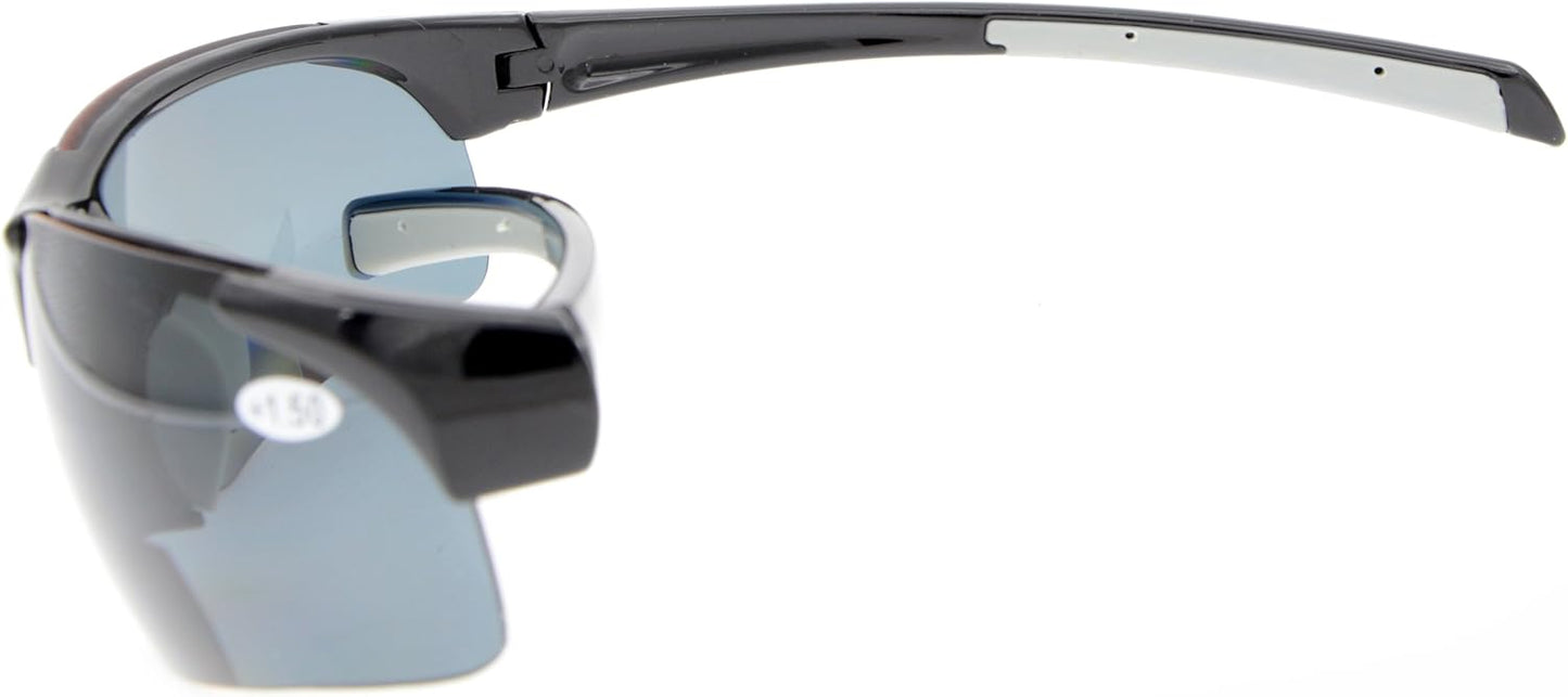 Eyekepper TR90 Unbreakable Sports Half-Rimless Bifocal Sunglasses Baseball Running Fishing Driving Golf Softball Hiking