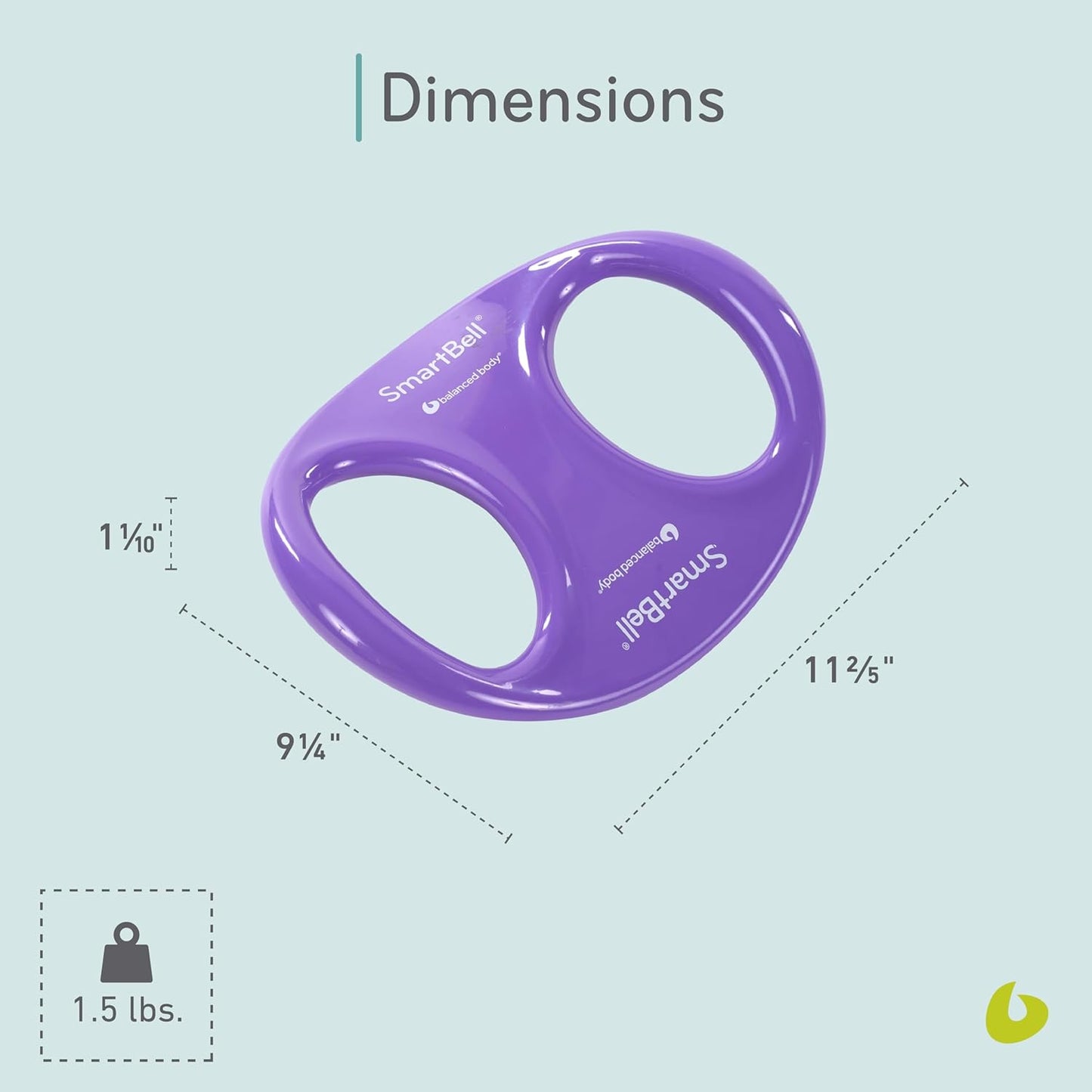 SmartBell Ergonomic Pilates Dumbbell - Two-Handed Exercise Weight for Home Gym