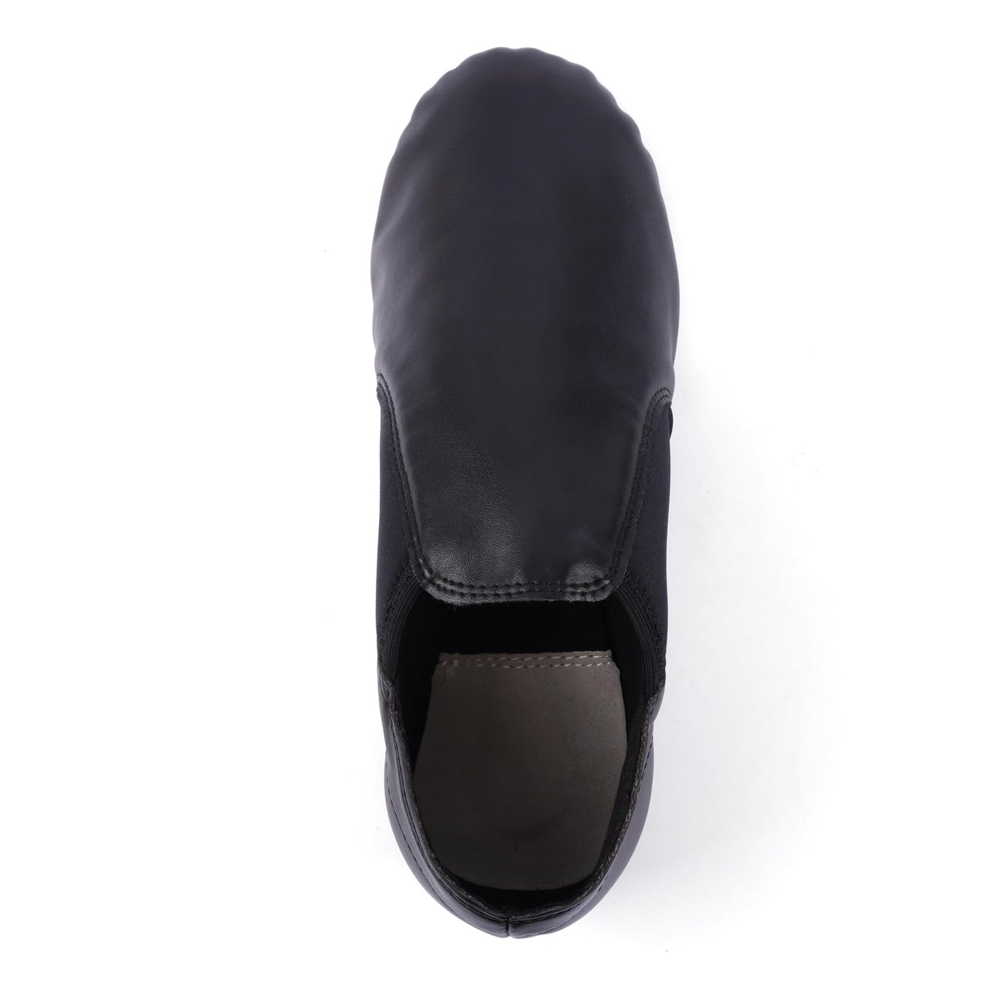 Linodes Unisex 006 PU Leather Upper Slip-on Jazz Shoe for Women and Men's Dance Shoes-Black 8M