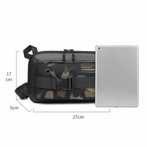 LPPJY Sling Backpack Crossbody Sling Bag Chest Daypack Fanny Pack Cross Body Bag for Outdoors Hiking Traveling Workout Running (Black-camo)