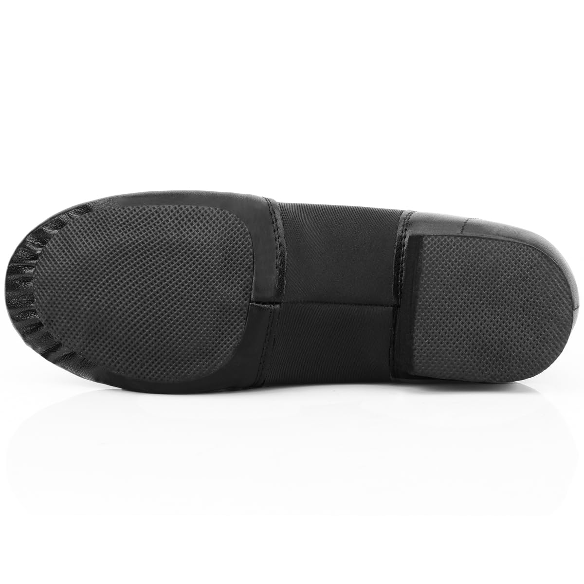 Keemi Black Jazz Shoes for Woman, Leather Dance Shoes for Women Men Unisex Adults,Non-Slip Women's Dancing Shoe(8.5W / 7.5M)