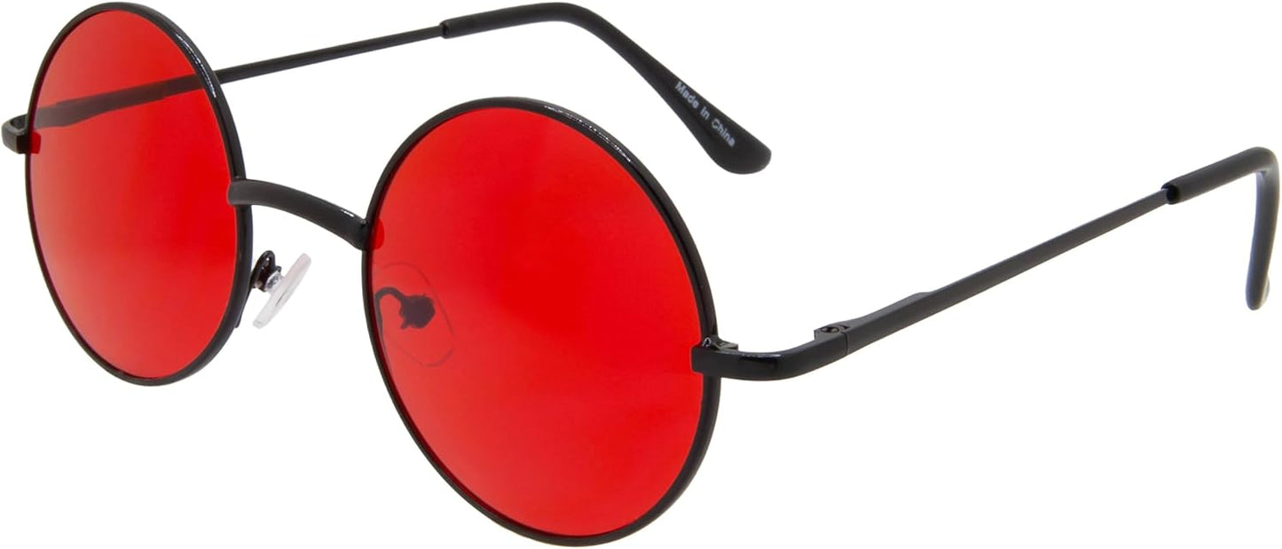 OWL Round Sunglasses Metal Frame Hippie Sunglasses UV400 Polycarbonate Circle Lens John Lennon Sunglasses for Men Women