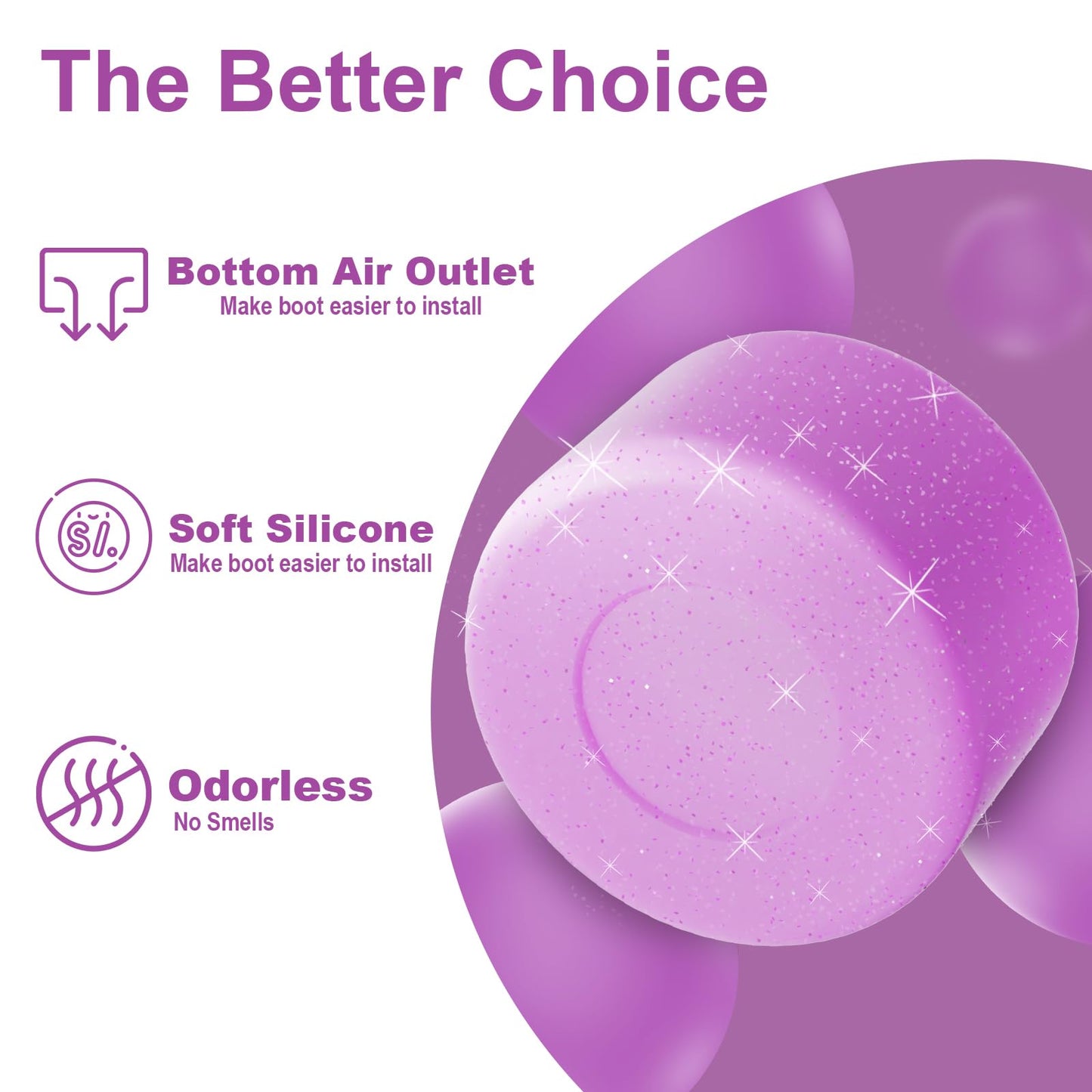 Alwenid 2PCS Silicone Boot for Owala 40oz Tumbler with Handle, Anti-Slip Protective Sleeve Bottom Bumper Protector for Owala Mug Water Bottle Cup, Dishwasher Safe and BPA Free(Shiny Purple)