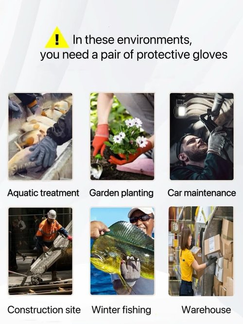 Women Men Waterproof Fishing Gloves,Anti-Slip Catch Fish Gloves,Puncture Proof Fishing Gloves for Handling,Catching,Cleaning (Orange)