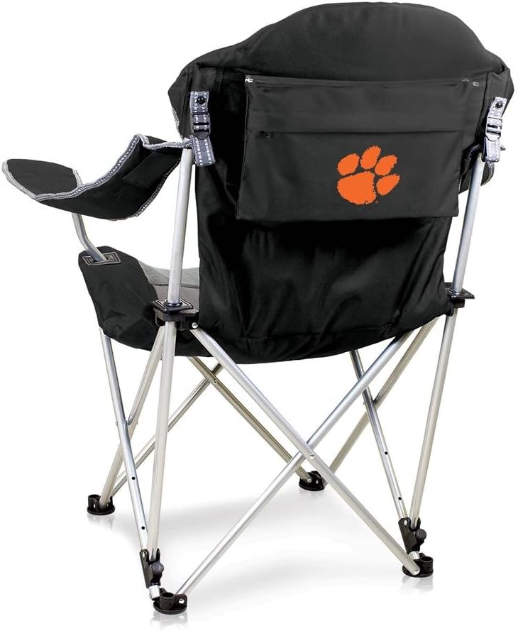PICNIC TIME NCAA Arkansas Razorbacks Reclining Camp Chair - Beach Chair for Adults - Sports Chair with Carry Bag